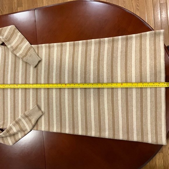 Rare 100% wool blend stripped maxi vintage 1970's Jaeger dress size L - Picture 9 of 10